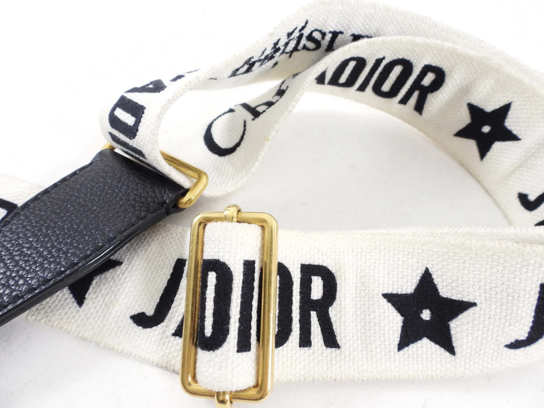 Dior J'Adior Wide Logo Black and White Bag Strap