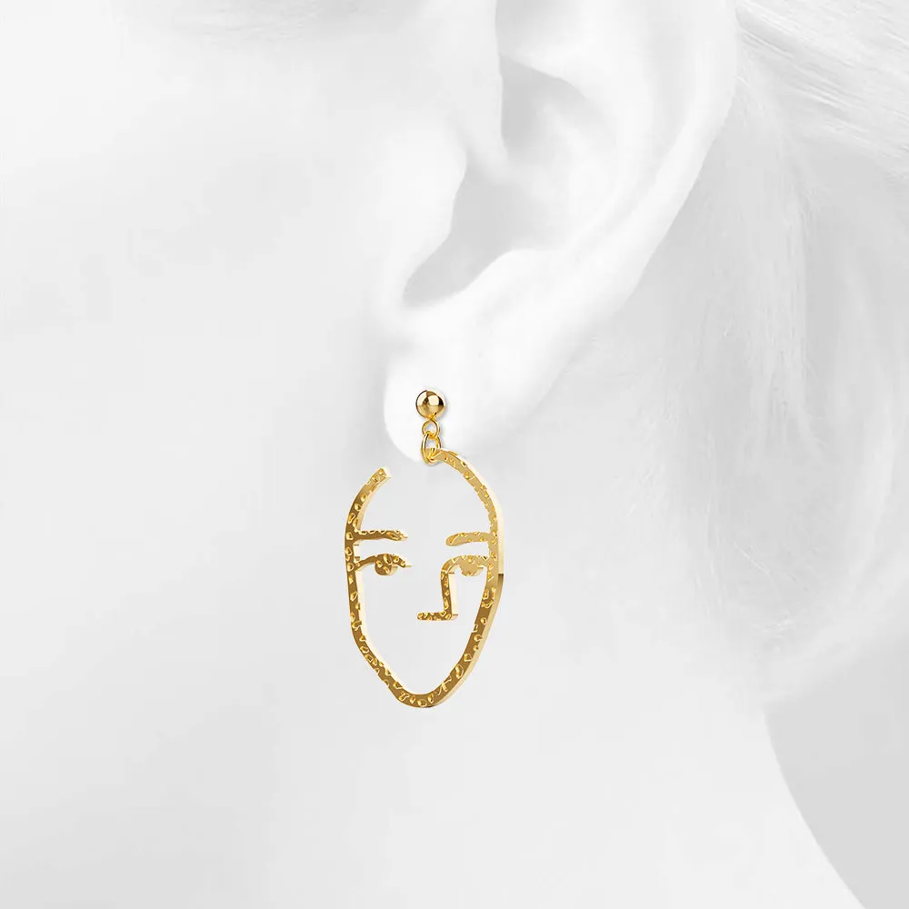 Double Face Gold Layered Earrings