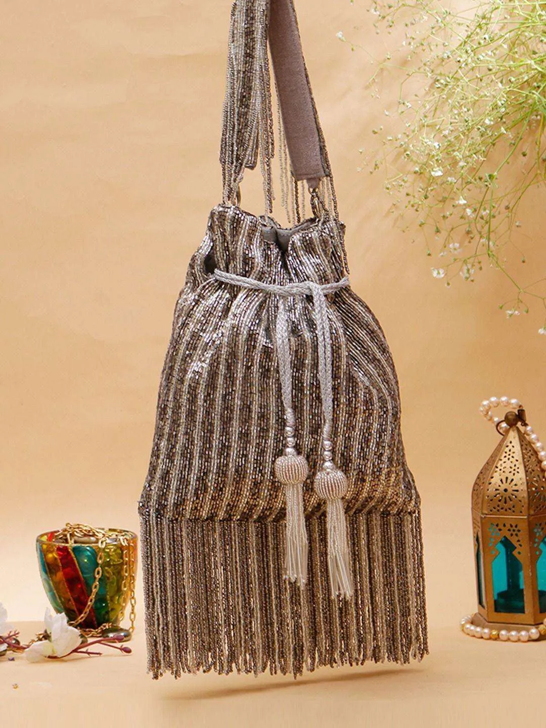 Dual Shade Katdana Tassel Potli