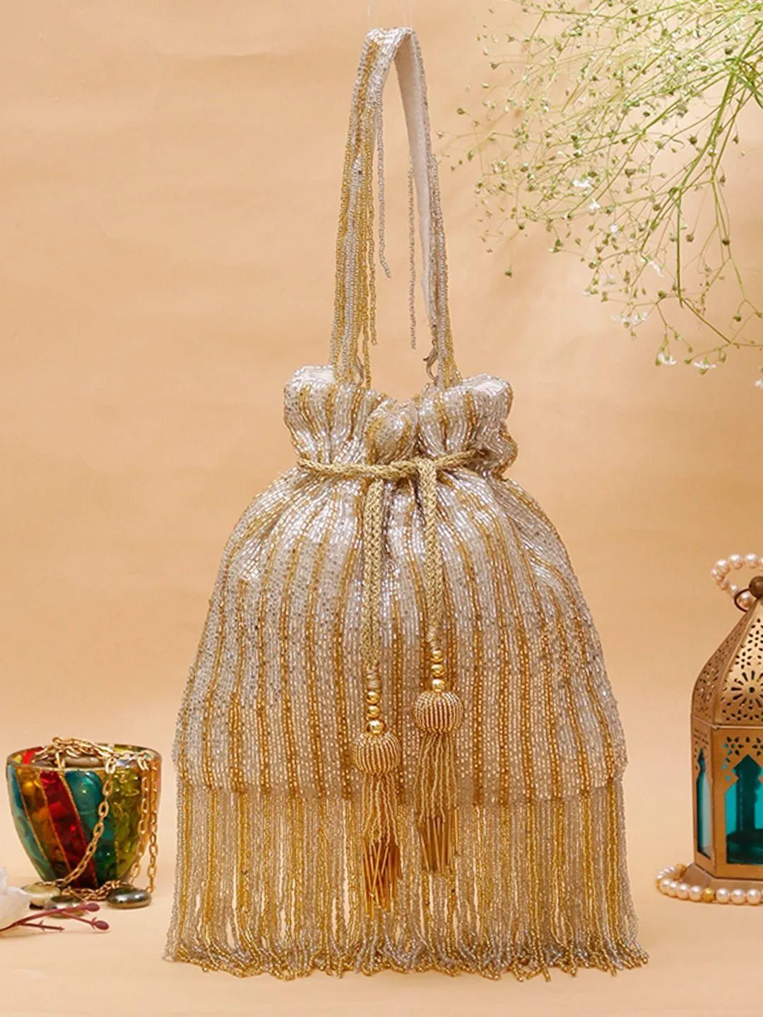 Dual Shade Katdana Tassel Potli