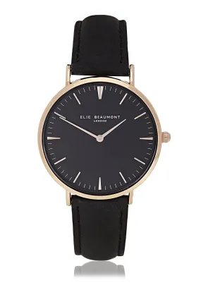 Elie Beaumont Oxford Large Ladies Watch - Black on Black