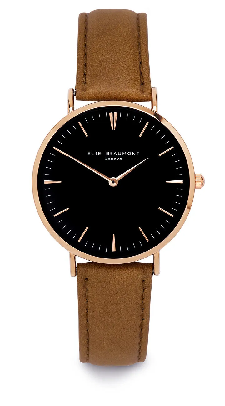 Elie Beaumont Oxford Large Ladies Watch - Black on Black