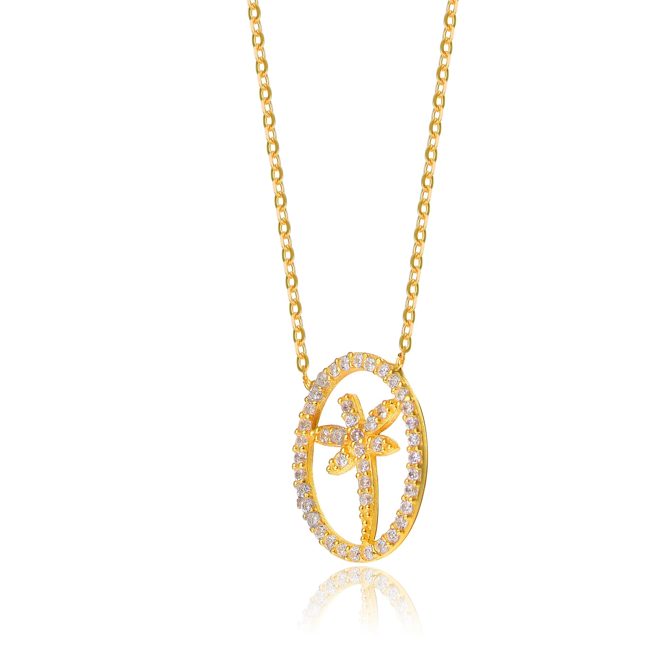 Elise Outlined Circle Neckalce