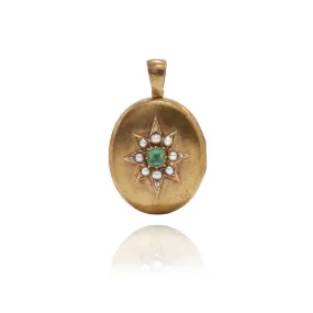 Emerald Pearl Star Locket
