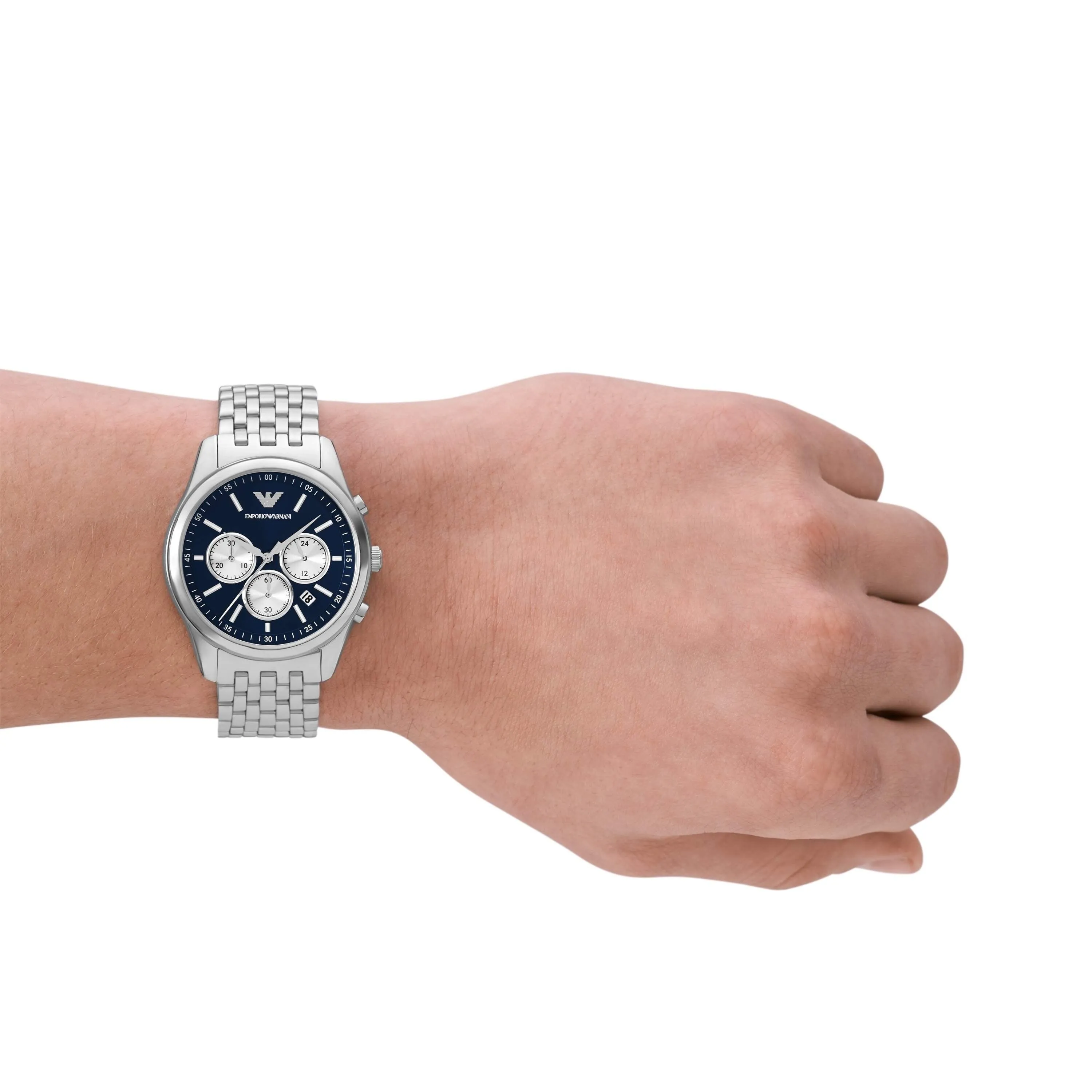 Emporio Armani Silver Tone Chronograph Watch AR11582