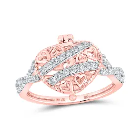 Enchanting Rose Gold Diamond Heart Locket Ring