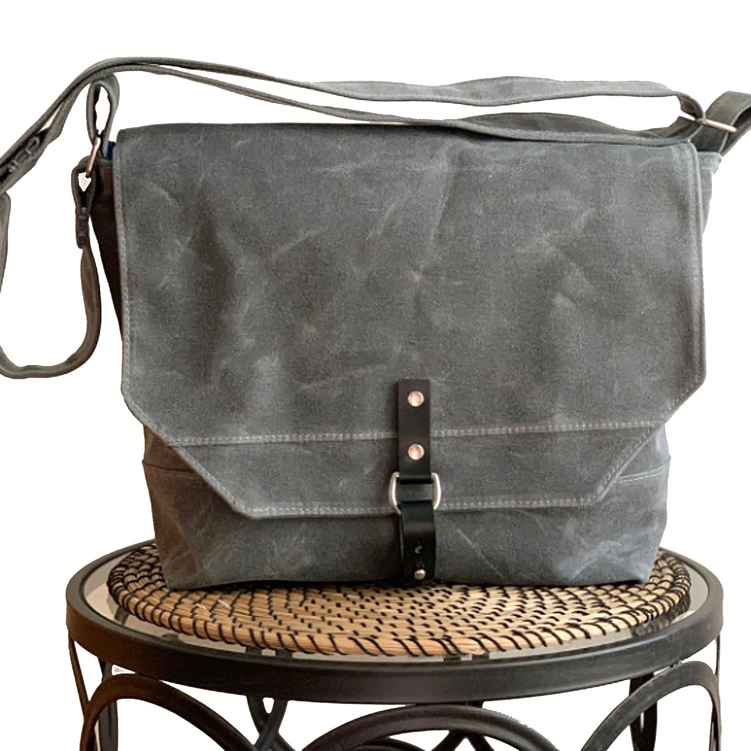 Englewood Waxed Canvas Mens Field Bag - Gray Messenger Bag