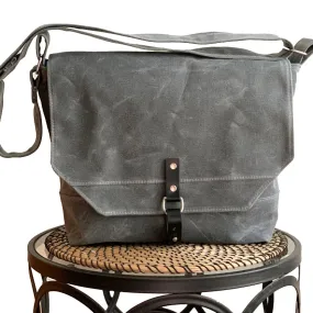 Englewood Waxed Canvas Mens Field Bag - Gray Messenger Bag
