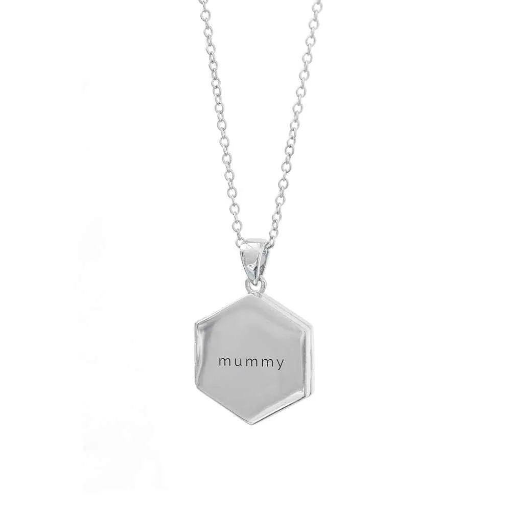 Engraved Hexagonal Photo Locket