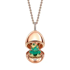 F18ct Rose Gold Diamond Bail Frog Surprise Locket