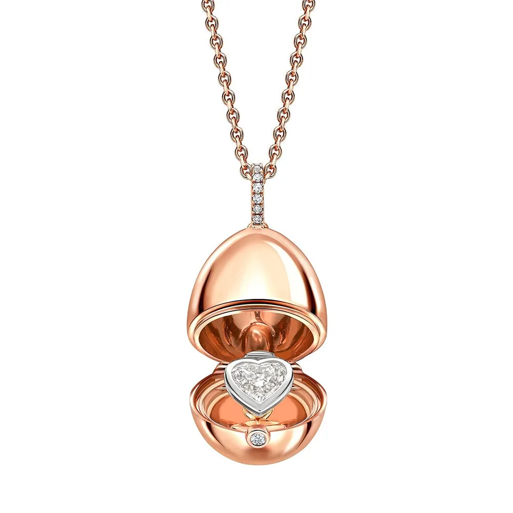 Faberge Essence 18ct Rose Gold Diamond Heart Surprise Locket