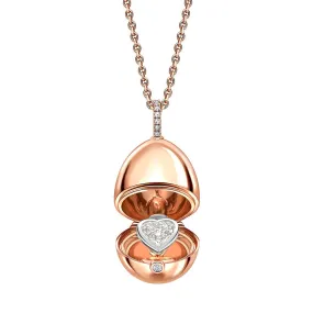 Faberge Essence 18ct Rose Gold Diamond Heart Surprise Locket