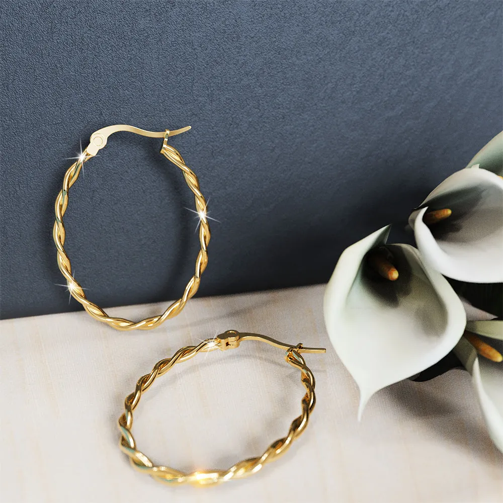Fairy Dust Hoop Gold Layered Earrings