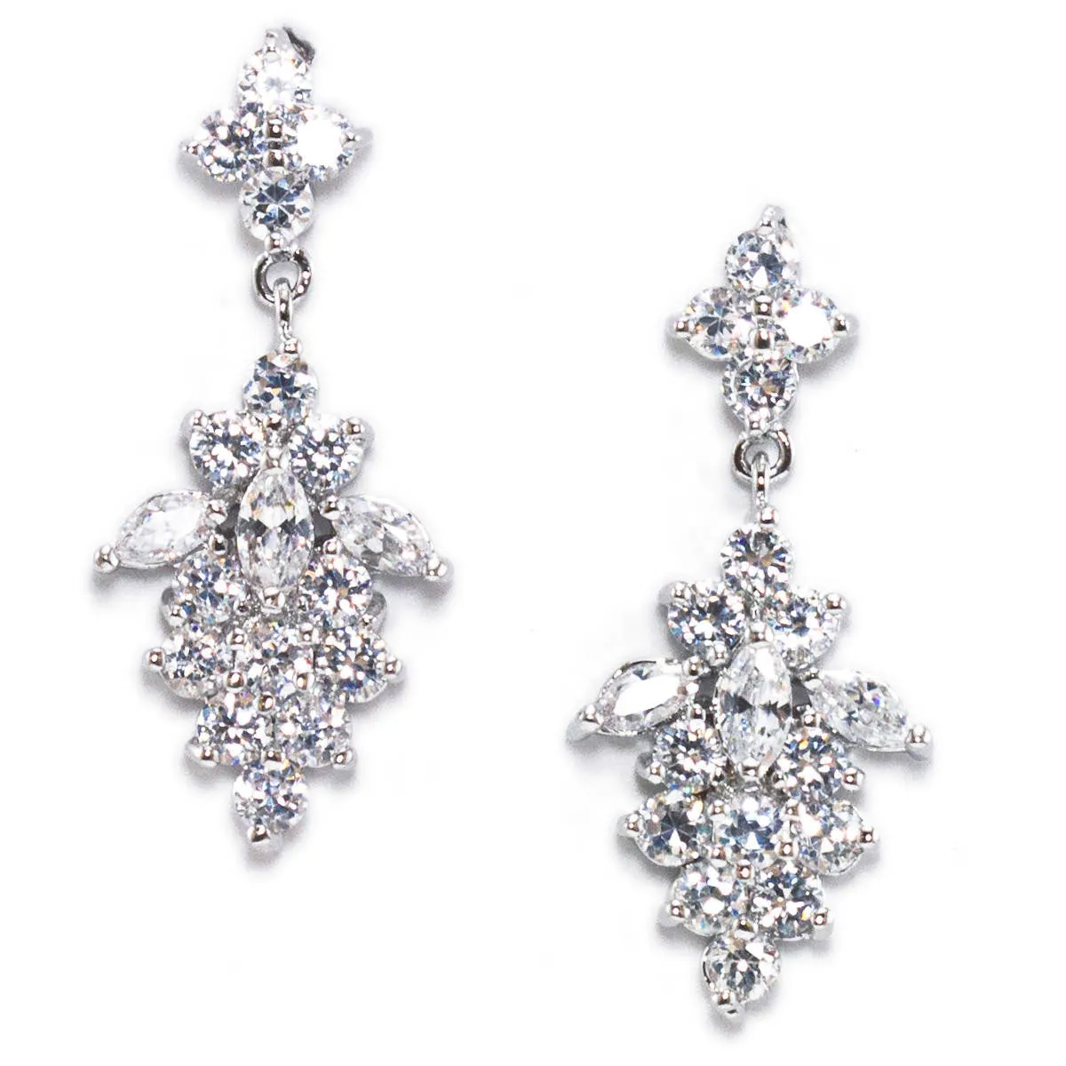 Ferida Floral Cubic Zirconia Statement Necklace and Earring Set