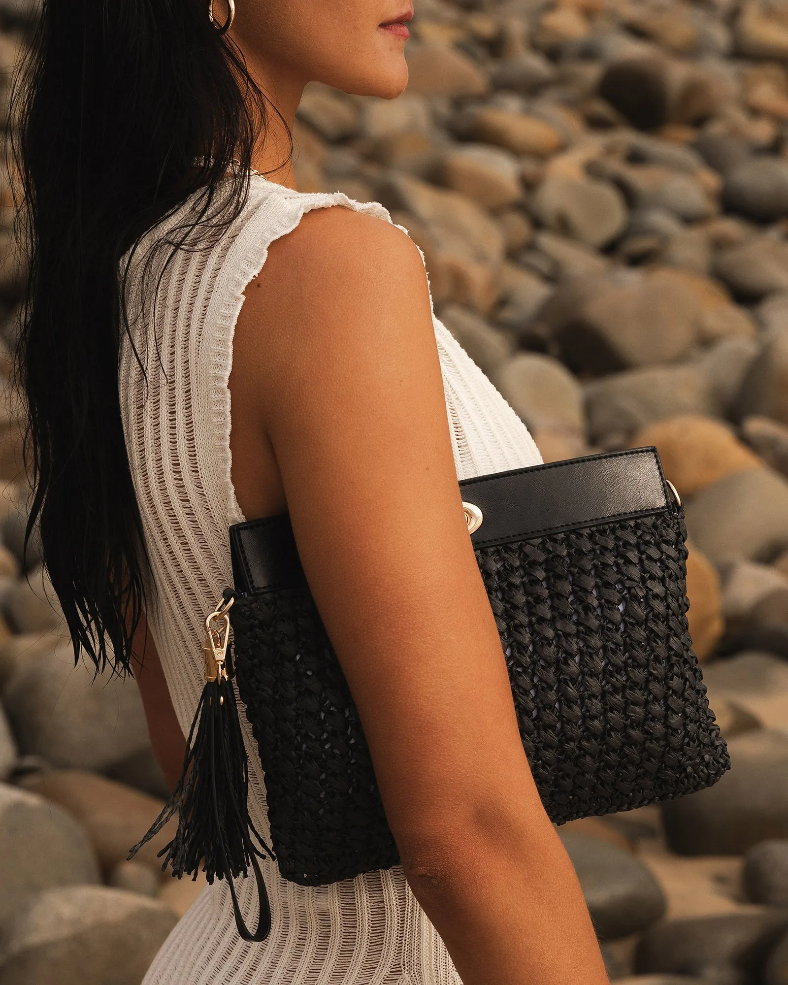 Fern Raffia Clutch