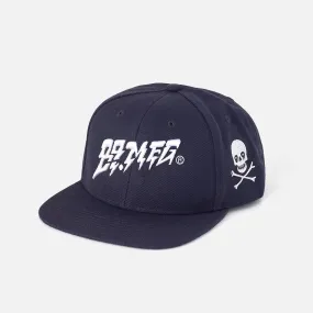 Flames Snapback Hat Navy
