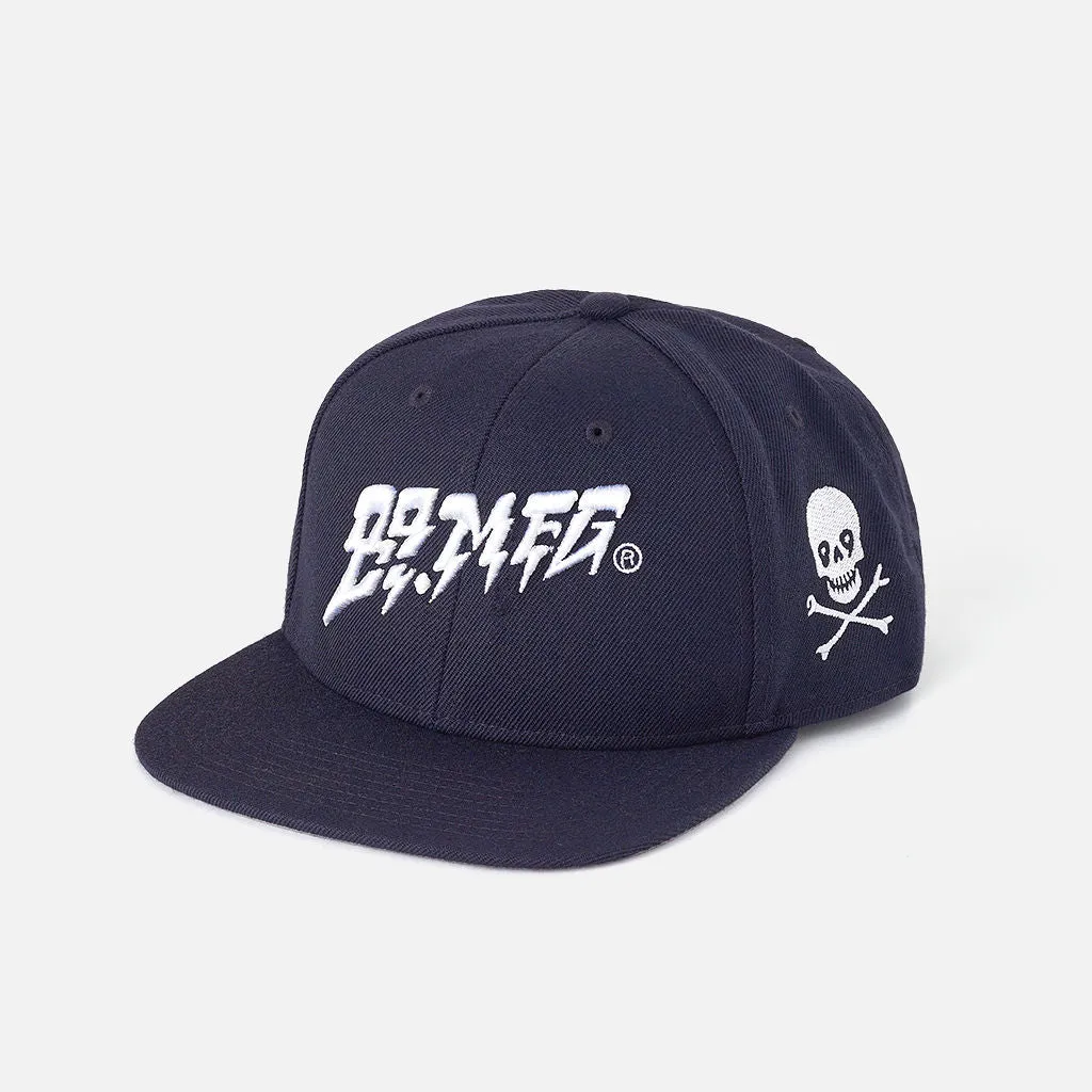 Flames Snapback Hat Navy