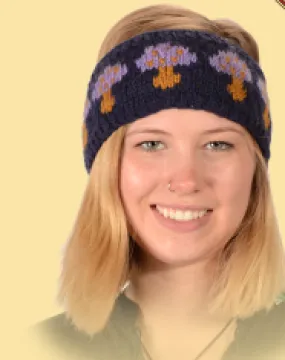 Fleece Lined Wool Mushroom Headband