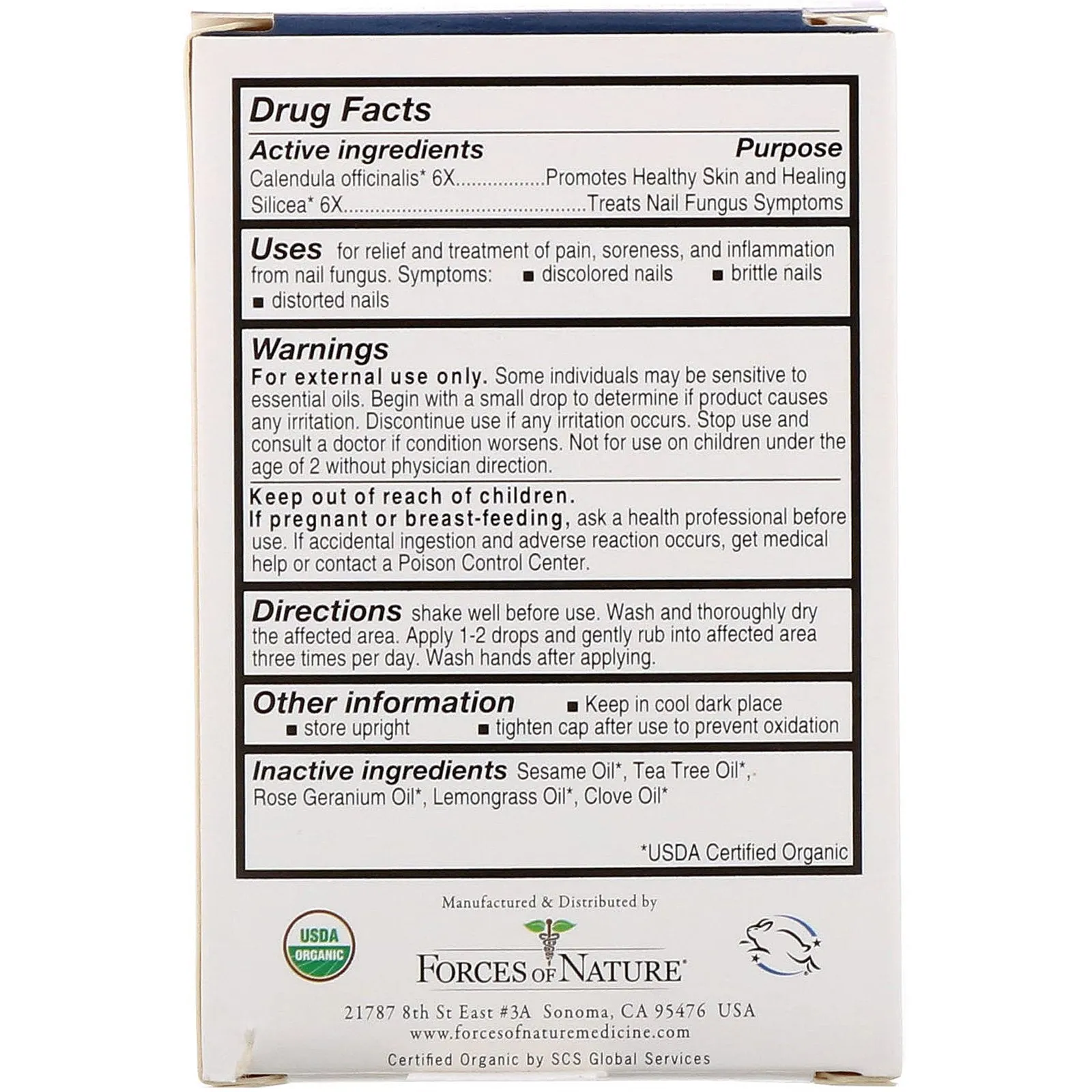 Forces of Nature, Nail Fungus, Organic Plant Medicine, 0.17 fl oz (5 ml)