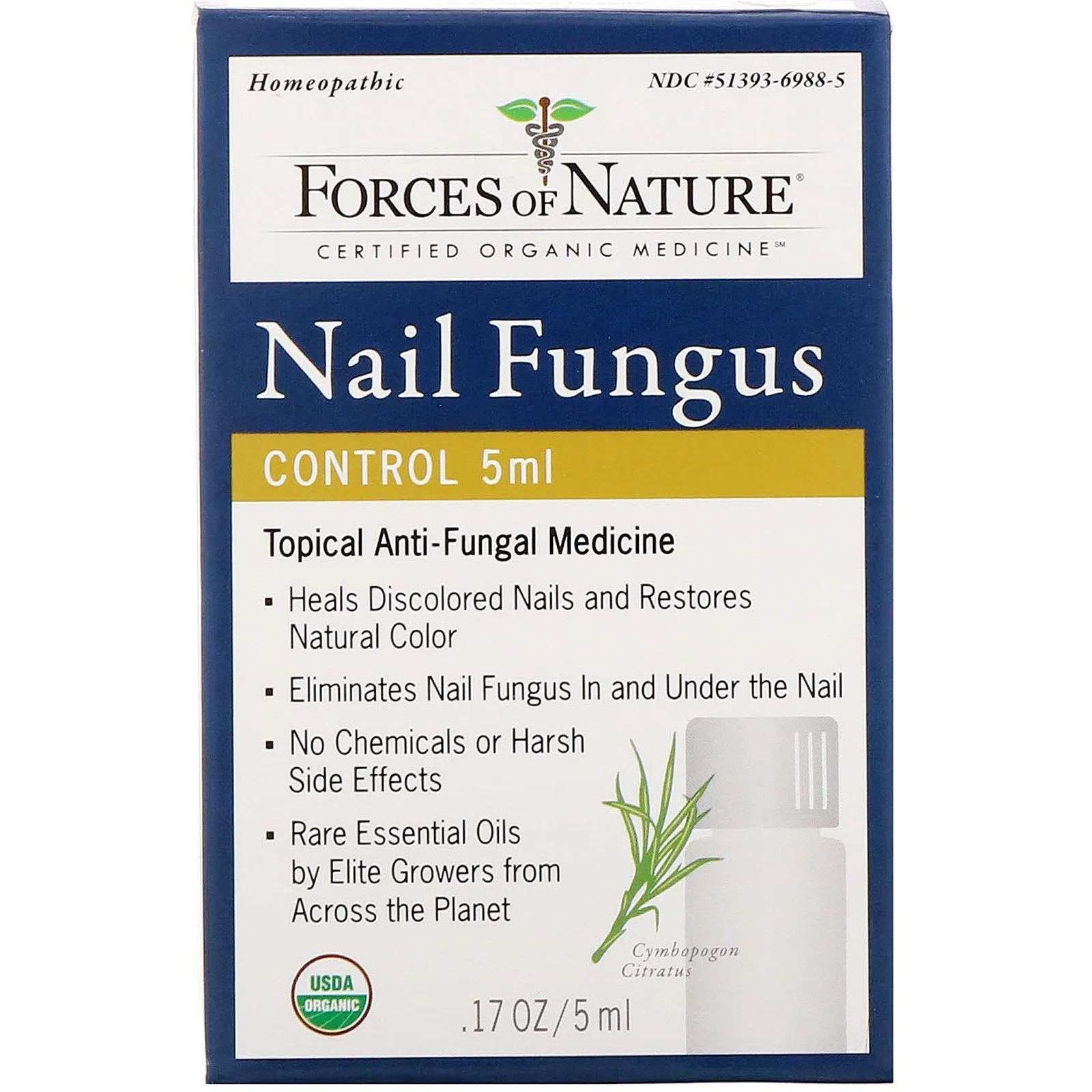 Forces of Nature, Nail Fungus, Organic Plant Medicine, 0.17 fl oz (5 ml)