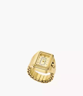 Fossil Raquel Watch Ring Two-Hand Gold-Tone Stainless Steel - ES5343