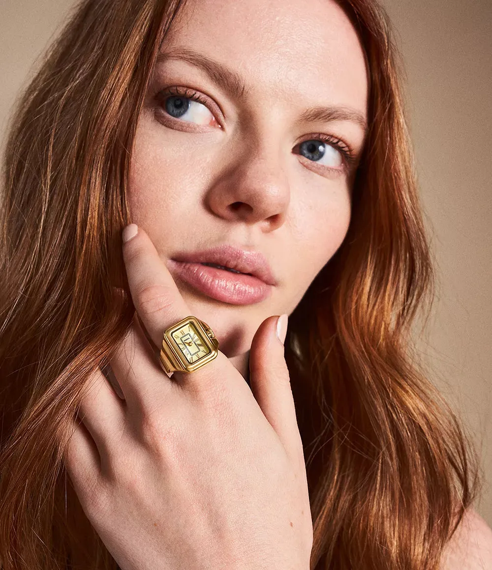 Fossil Raquel Watch Ring Two-Hand Gold-Tone Stainless Steel - ES5343
