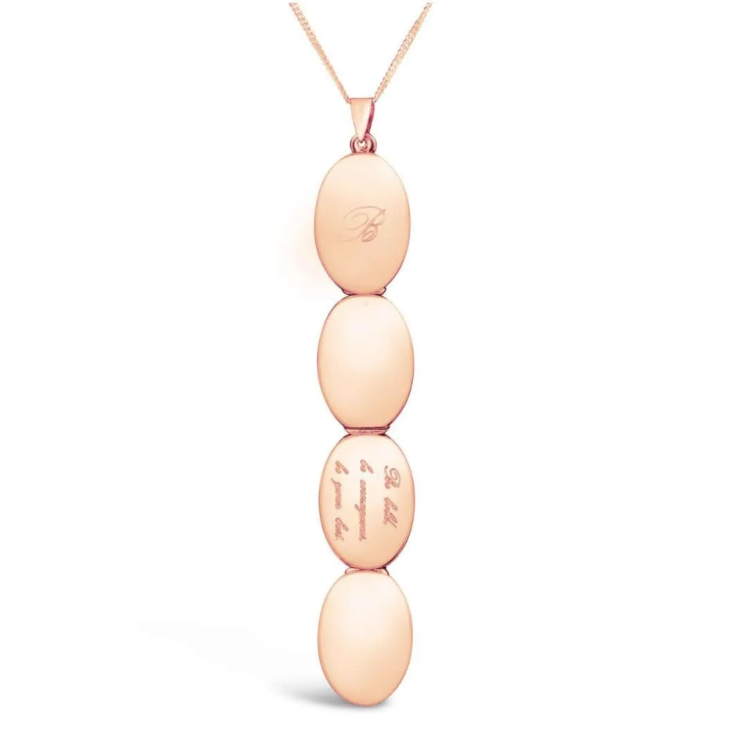 Four Photo Oval Butterfly Locket | Rose Gold
