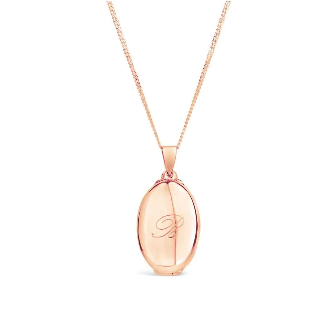 Four Photo Oval Butterfly Locket | Rose Gold