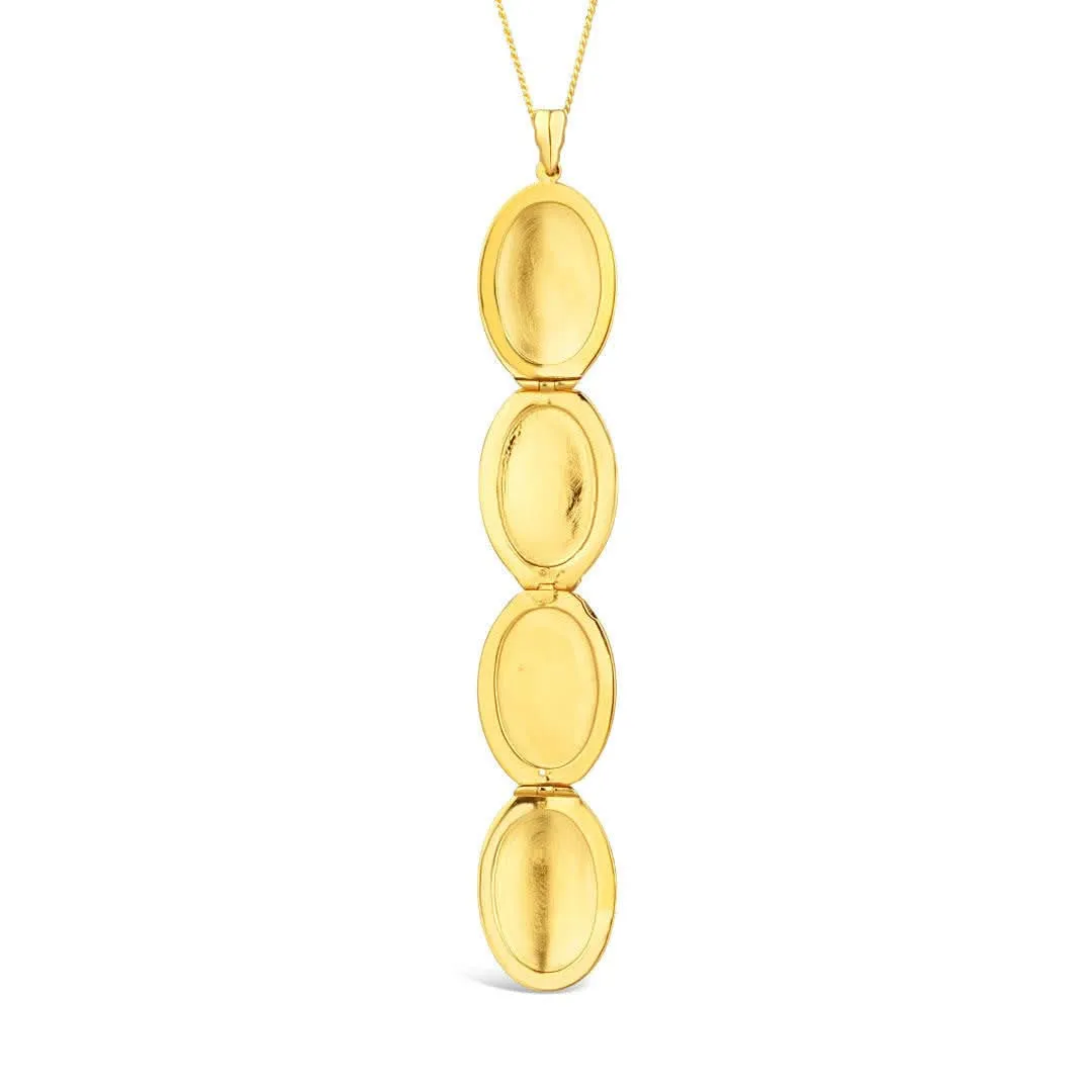 Four Picture Oval Locket | Gold