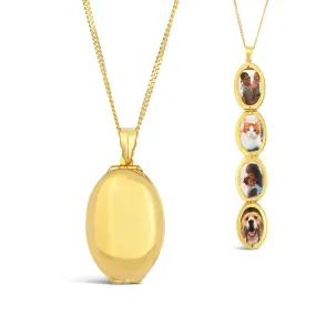 Four Picture Oval Locket | Gold