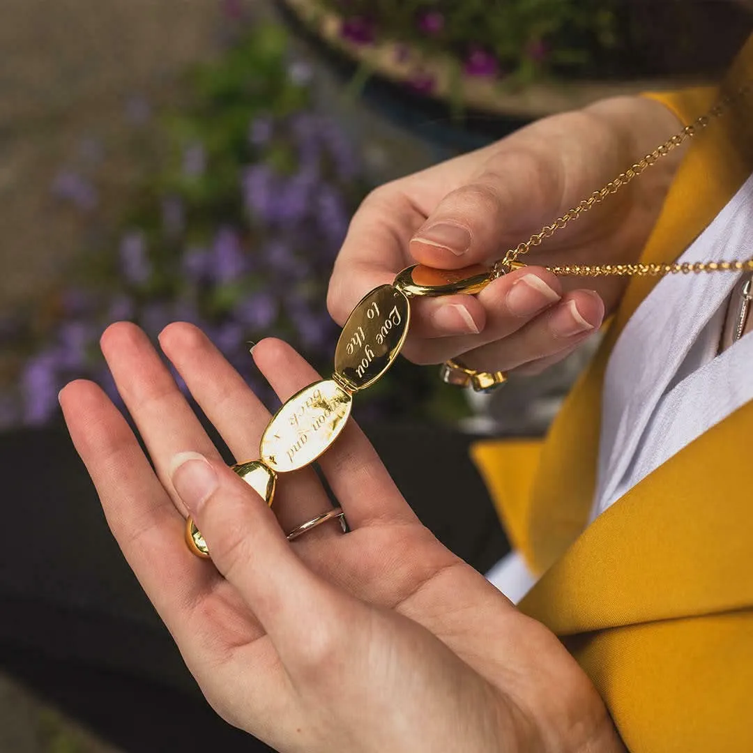 Four Picture Oval Locket | Gold