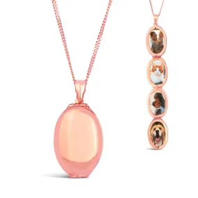 Four Picture Oval Locket | Rose Gold
