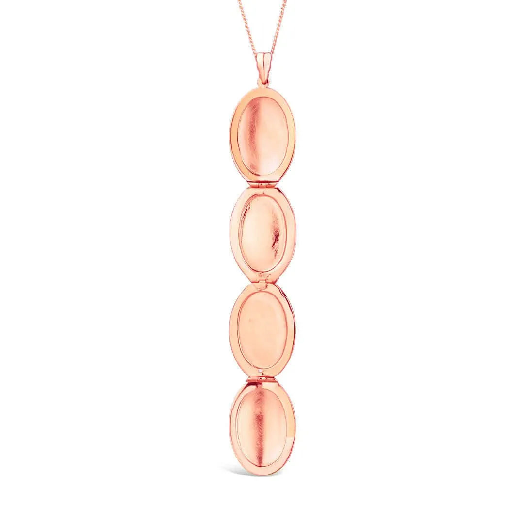 Four Picture Oval Locket | Rose Gold