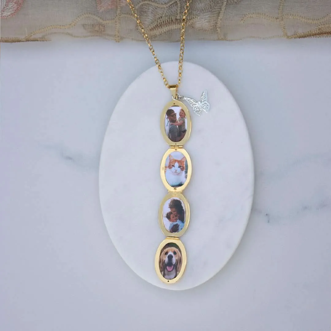 Four Picture Oval Locket | Silver