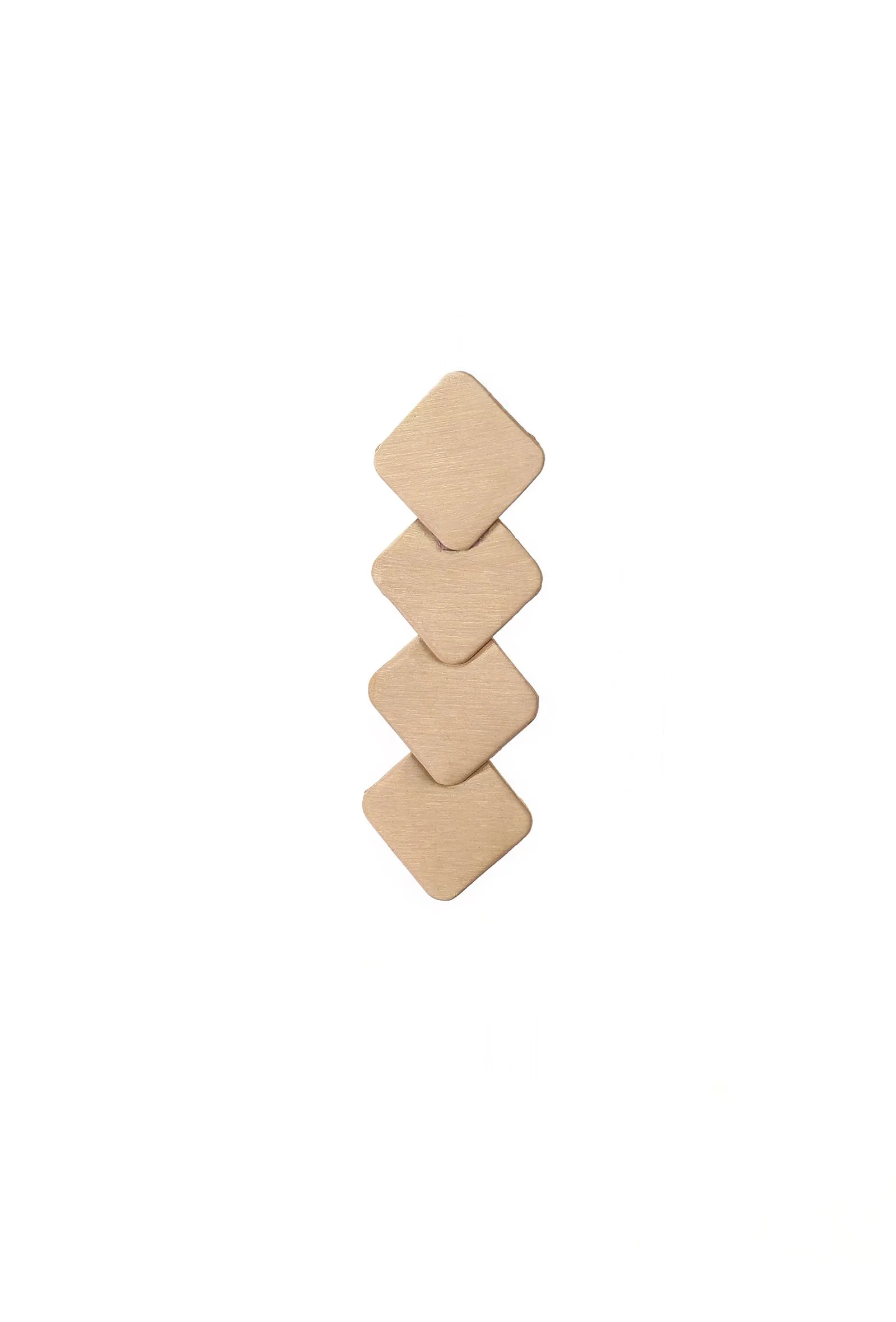 Four Square Layered Brass Earrings