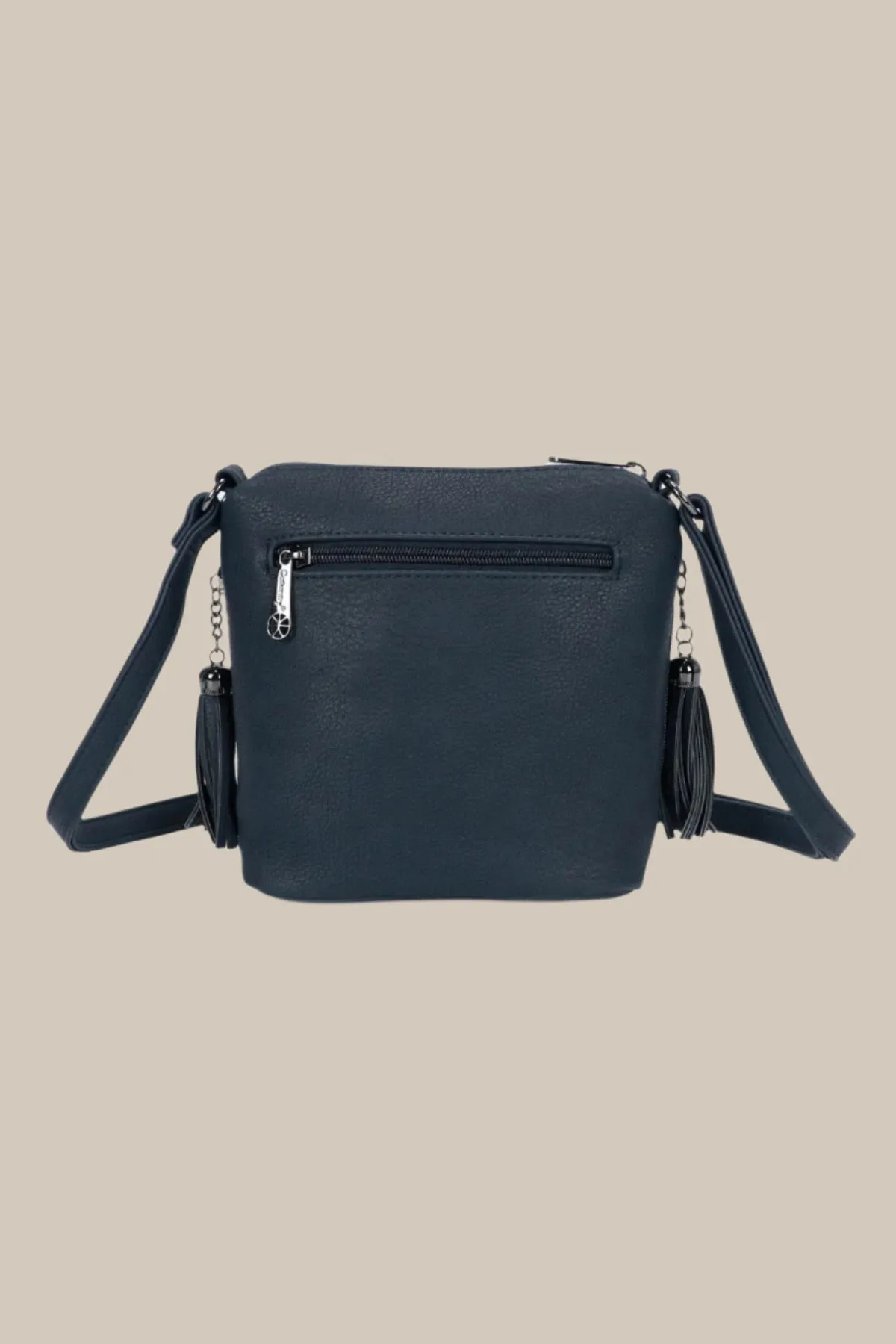 Fringe Tassel Crossbody Bag in Navy