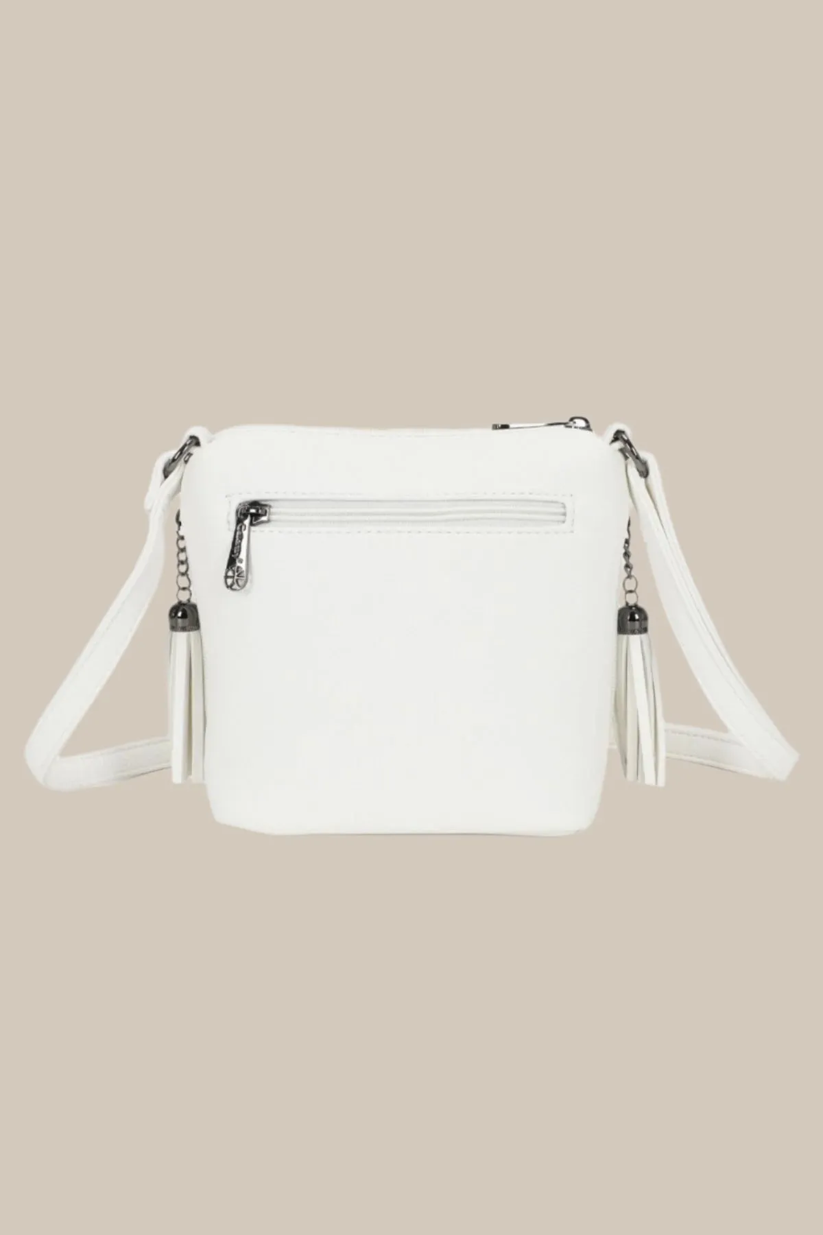 Fringe Tassel Crossbody Bag in White
