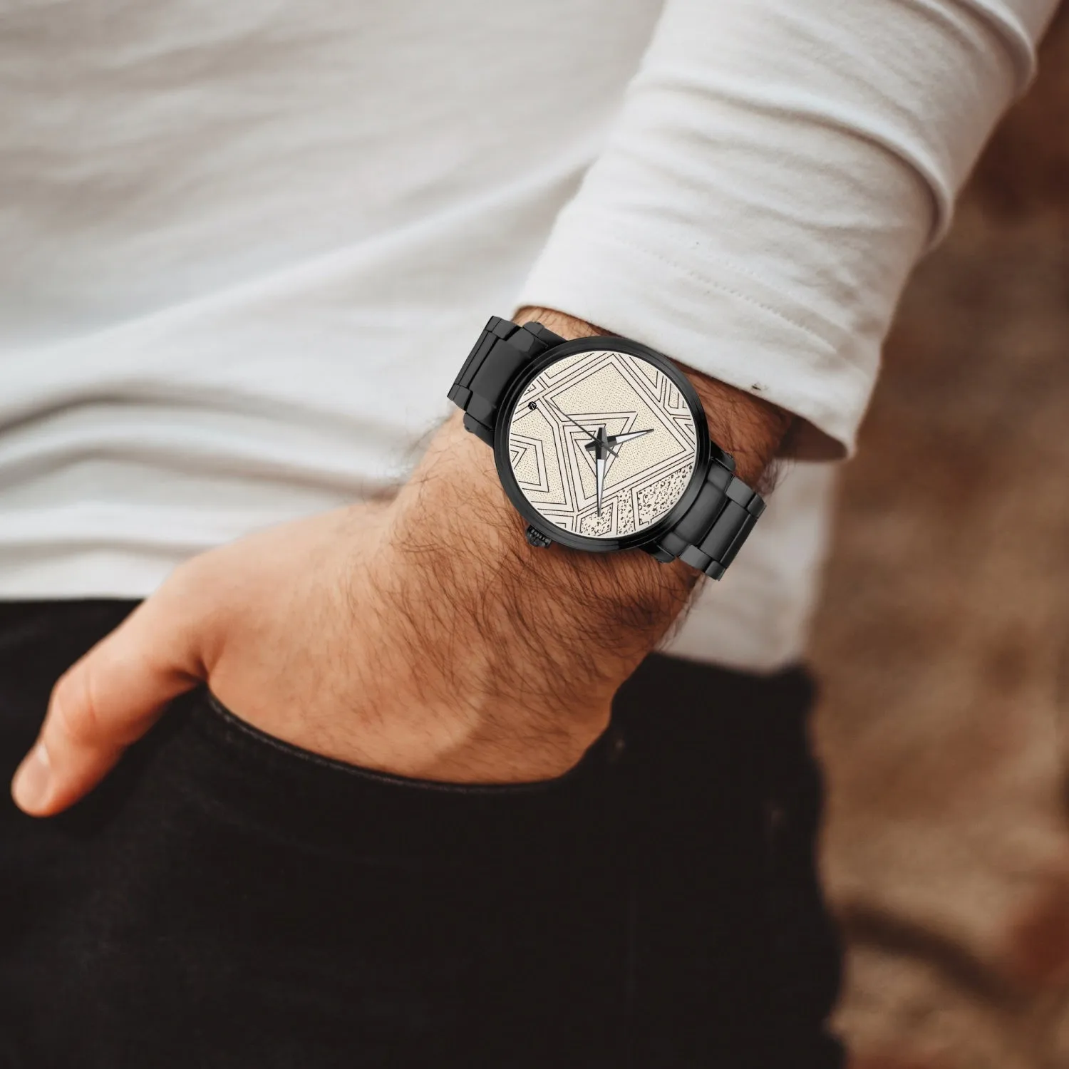 FZ African Print Steel Strap Automatic Watch