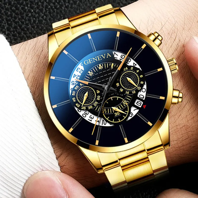 GENEVA Men's Fashion Stainless Steel Quartz Watches