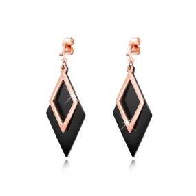 Geometric Diamond Dangle Earrings