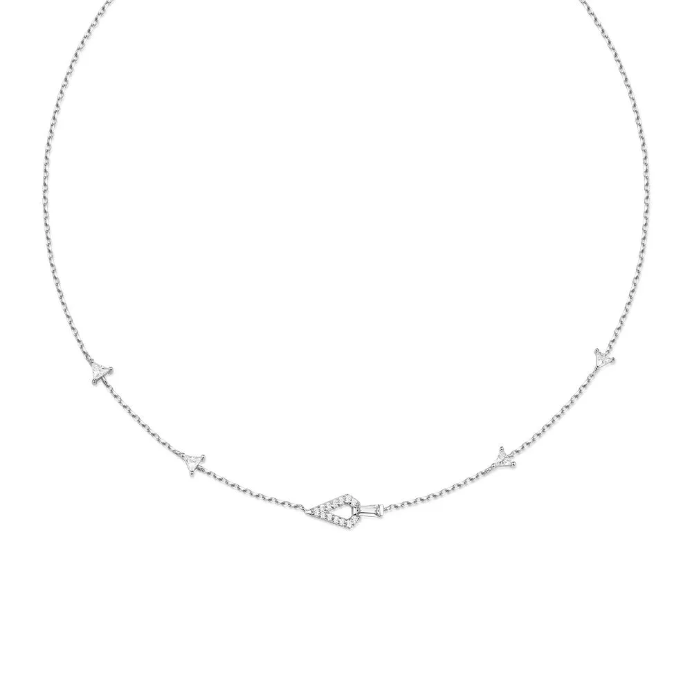 Geometric Satellite Necklace in Sterling Silver