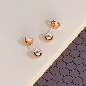 Glitter Ball Stud Rose Gold Layered Earrings 5mm