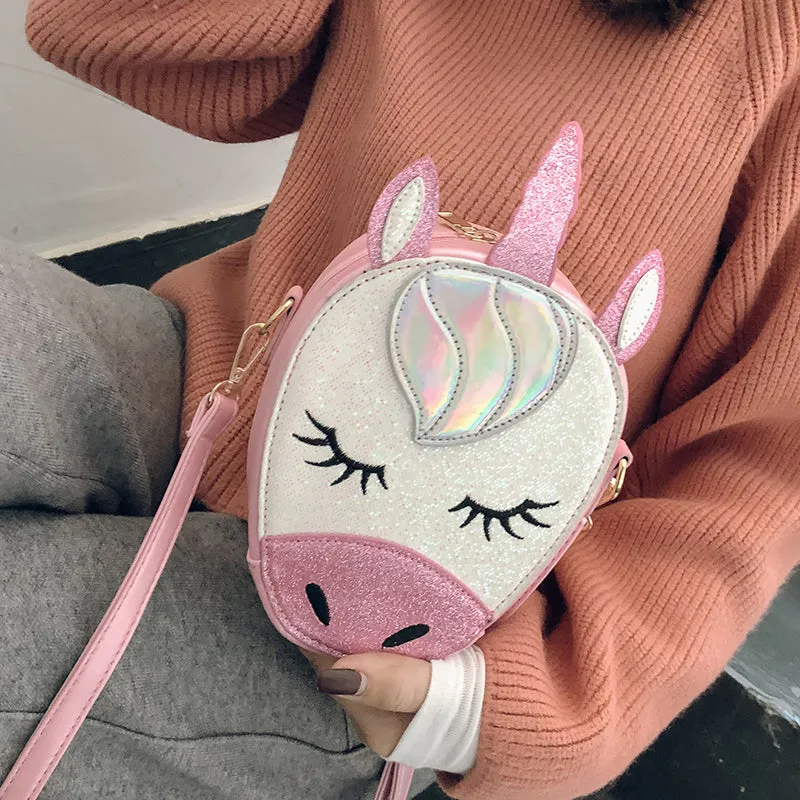 Glittery Mini Unicorn Crossbody Bag Purse