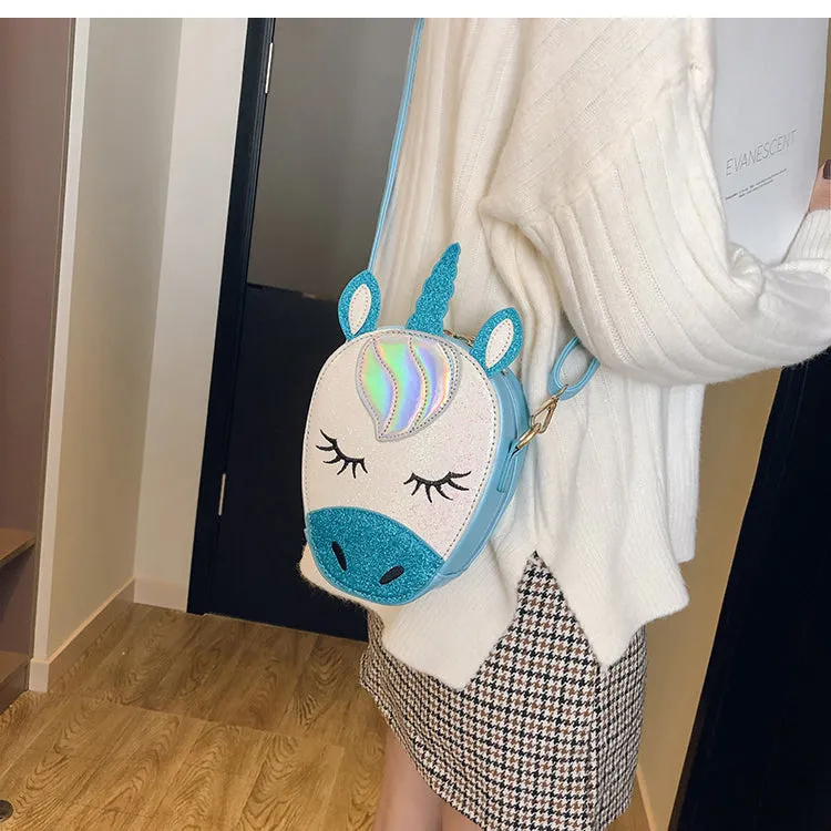 Glittery Mini Unicorn Crossbody Bag Purse