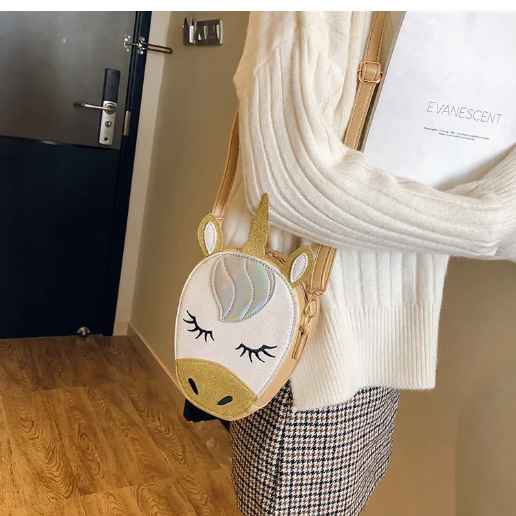 Glittery Mini Unicorn Crossbody Bag Purse
