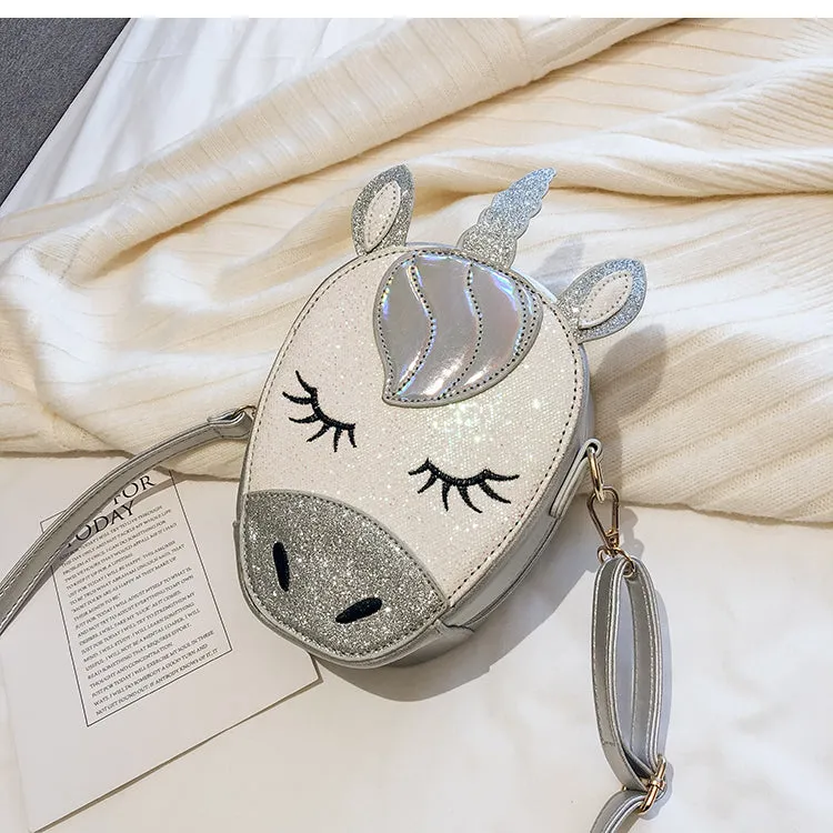 Glittery Mini Unicorn Crossbody Bag Purse