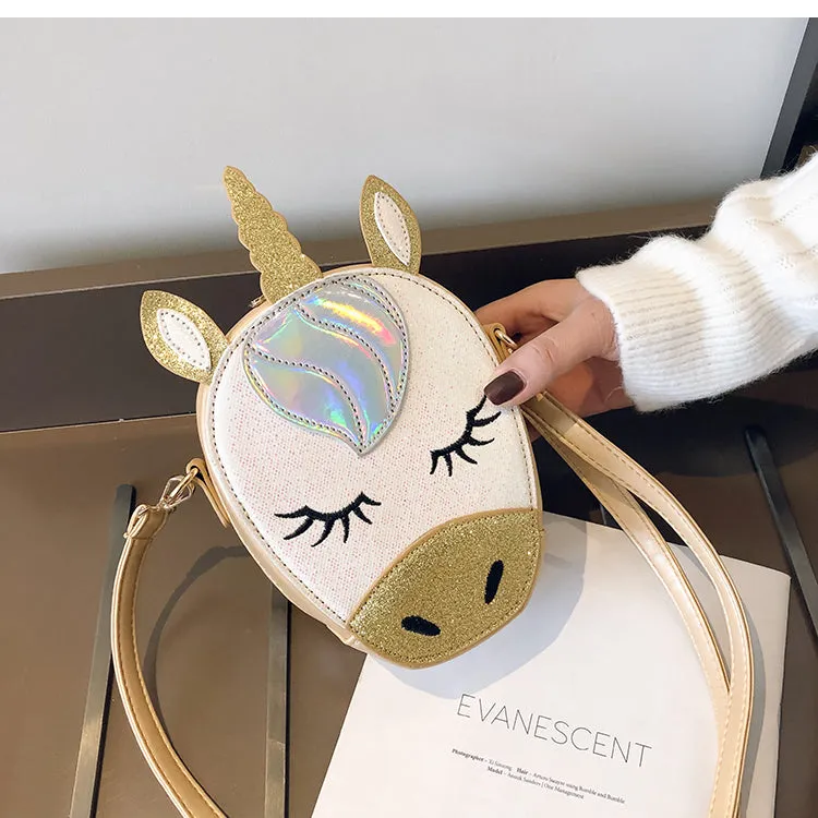 Glittery Mini Unicorn Crossbody Bag Purse