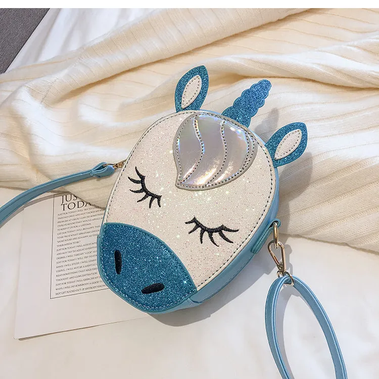 Glittery Mini Unicorn Crossbody Bag Purse