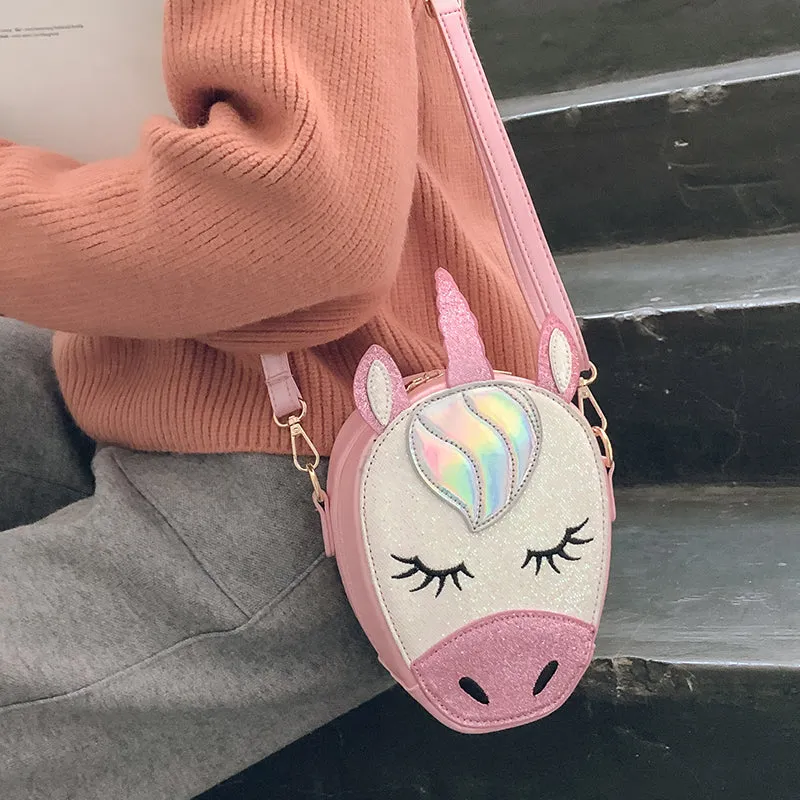 Glittery Mini Unicorn Crossbody Bag Purse