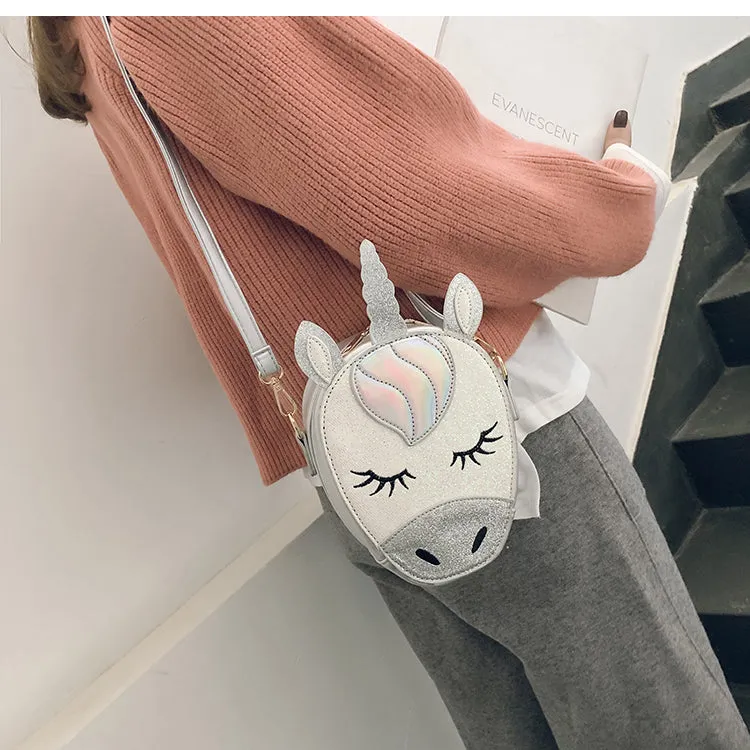 Glittery Mini Unicorn Crossbody Bag Purse